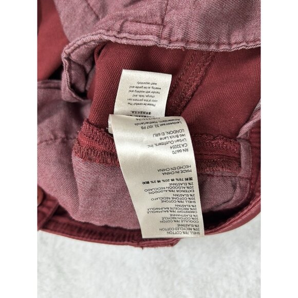 Anthropologie Pants Women Size 6 Maroon Red Ankle Side Striped - Picture 12 of 15
